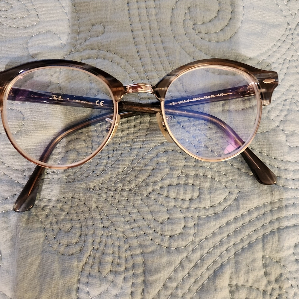 Ray Ban Blue Havana Clubround Rx Eyeglasses